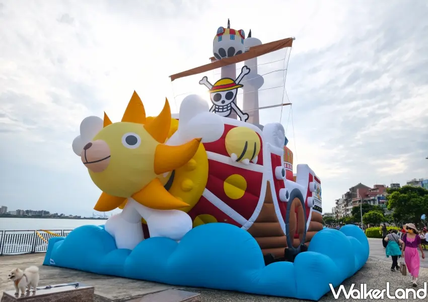 ▲千陽號主燈不僅體型震撼,更是全台首座可以登上甲板體驗的航海王裝置,讓人彷彿置身動漫世界。(攝影:鄭雅之)
