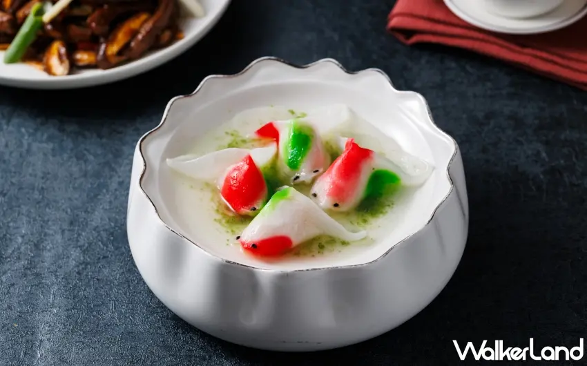 ▲「福壽金魚餃」以手工精緻塑形勾勒細膩外觀,包覆新鮮的蝦肉泥,味道鮮美兼具視覺雅趣與吉祥寓意。 圖/JR東日本大飯店台北提供;窩客島整理
