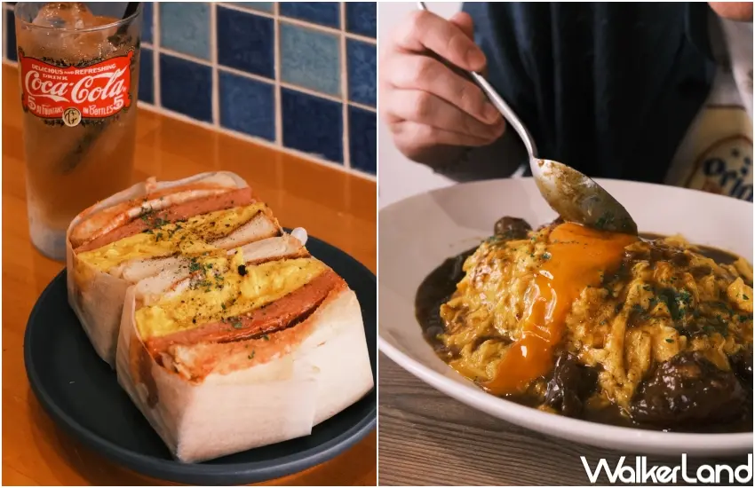 ▲丸将商店必吃豬肉歐姆蕾三明治,軟嫩炒蛋搭配SPAM午餐肉超邪惡。(攝影:張人尹)