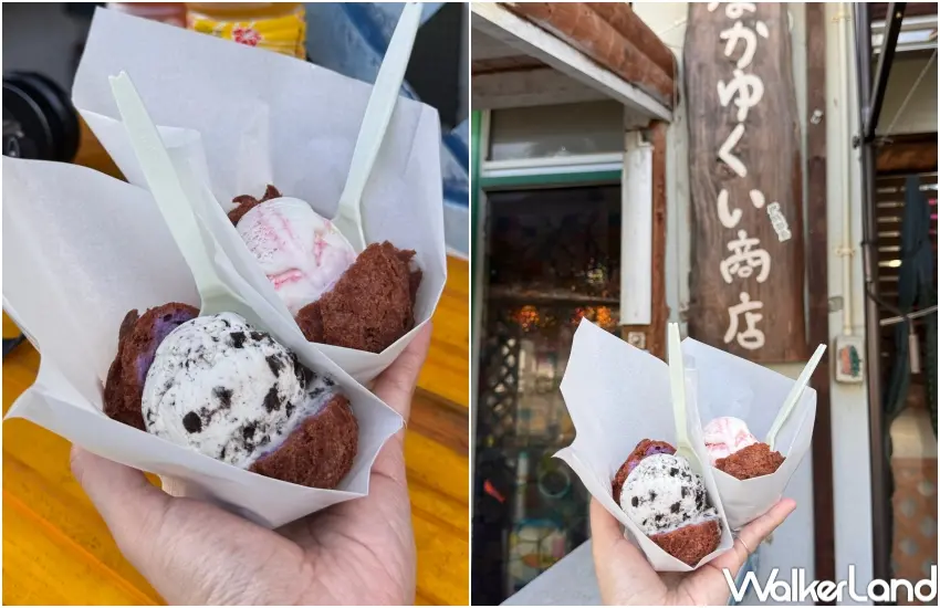▲「なかゆくい商店」主打現炸紅薯甜甜圈,是宮古島少數需要排隊的人氣甜點店。(攝影:張人尹)
