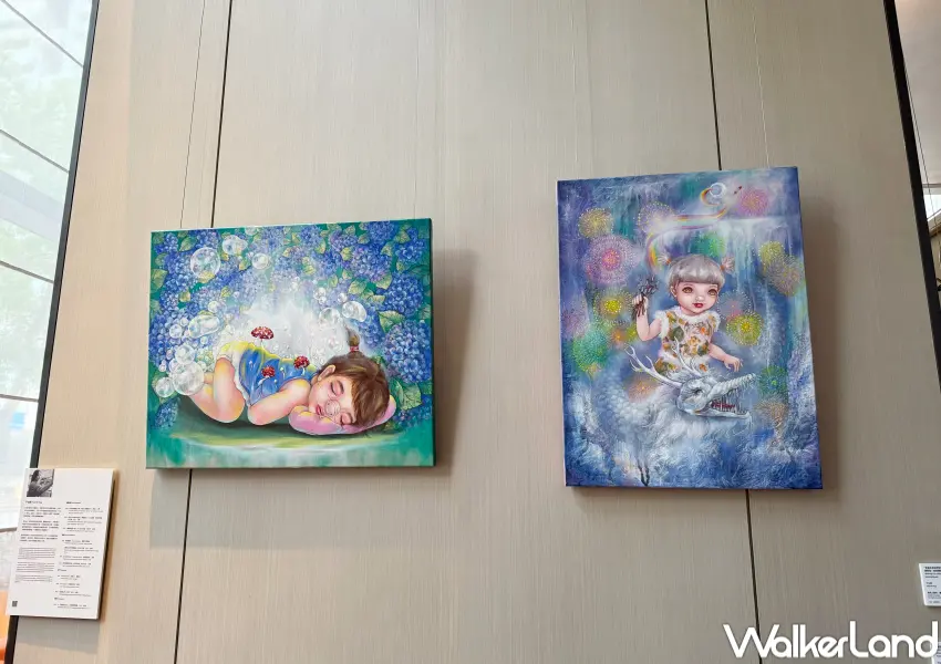 ▲台北展覽免費逛!平仙妮《希望未來妳們好好的》系列以花卉、少女與飽滿的祝福意象,展現出充滿希望的畫面。(攝影:鄭亦庭)