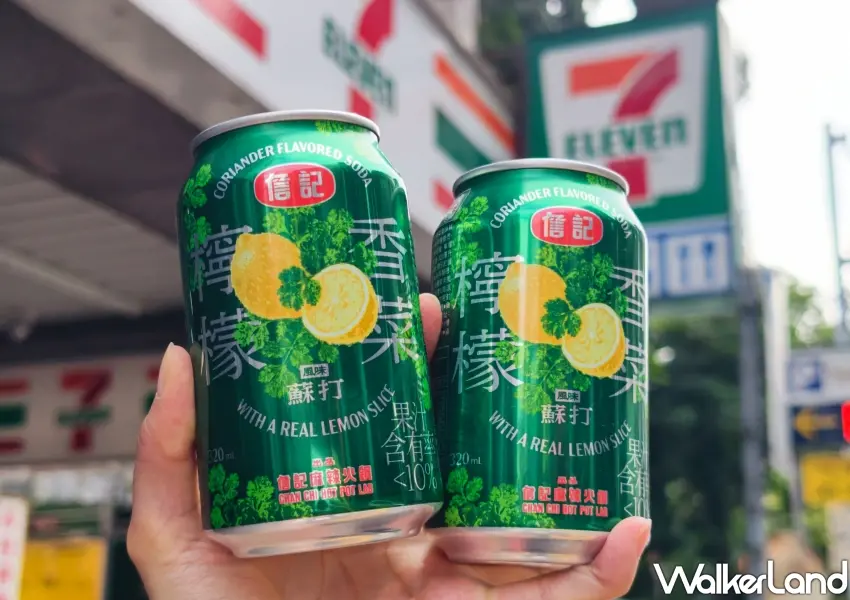 ▲全台7-11都能買到「詹記檸檬片香菜風味蘇打」,嚐鮮價單件 49 元、兩件 89 元。(攝影:鄭雅之)
