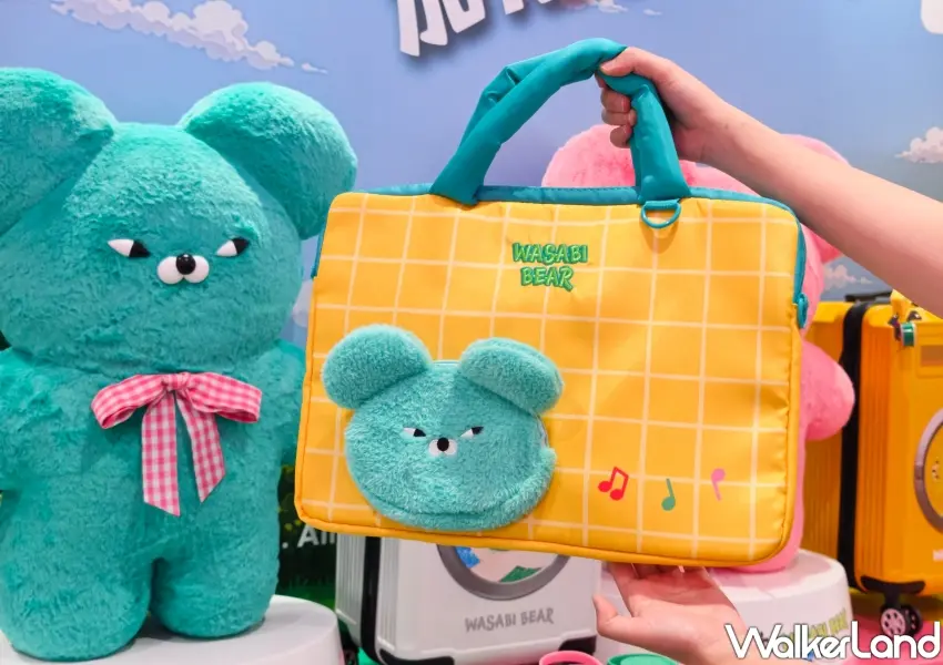 ▲立體絨毛熊頭，「Bear 負重任筆電包」厚實鋪棉完美守護筆電，是上班族與學生族的實用消暑選品。(攝影：鄭雅之)