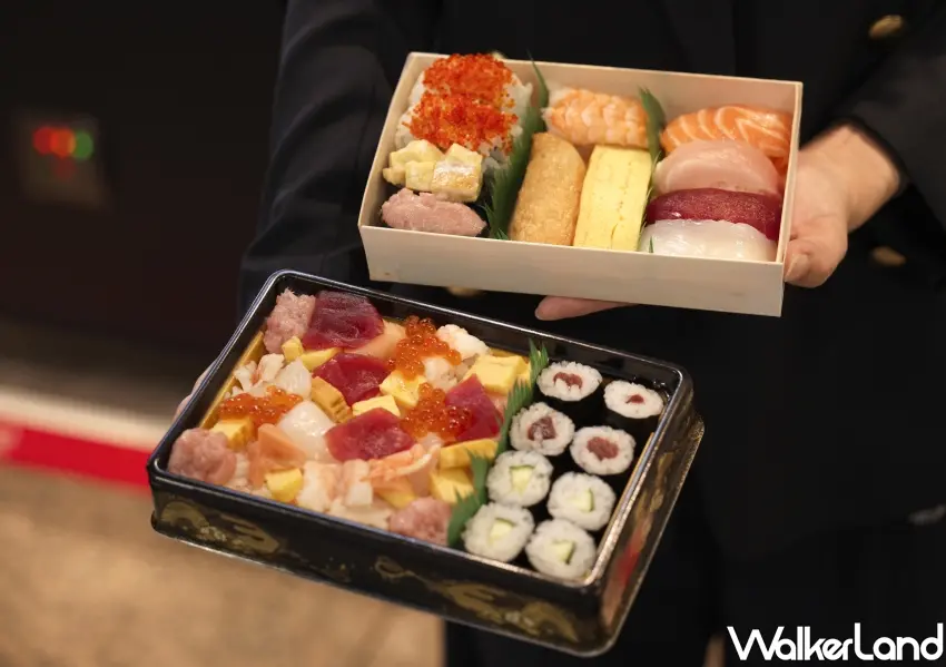 ▲首間壽司郎外帶店主打免排隊極上散壽司與精選餐盒,澎湃海鮮吸引捷運饕客購買。(攝影:鄭雅之)