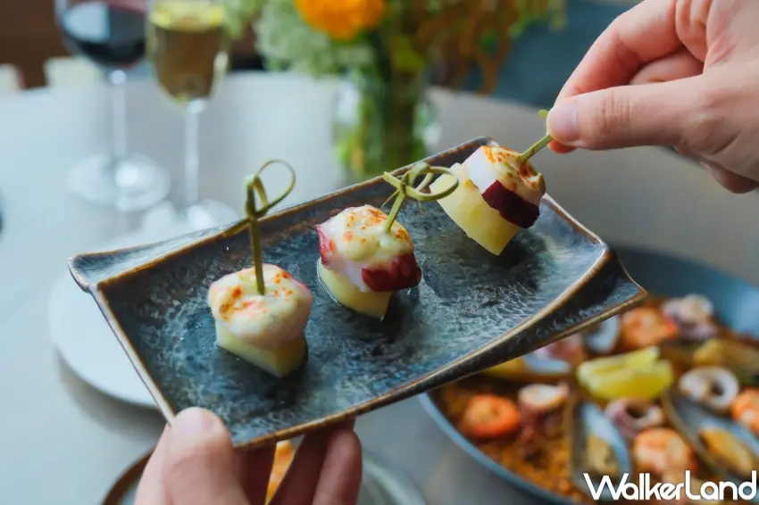 ▲饗饗「加利西亞章魚」以章魚搭配辣椒乳化醬,打造西班牙酒館風格的鹹香微辣口感。(攝影:張人尹)