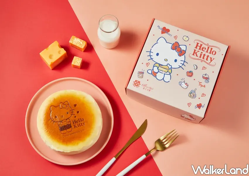 ▲今夏最具話題的甜點款純粹原味乳酪蛋糕,配上白色系滿版手繪Hello Kitty禮盒。