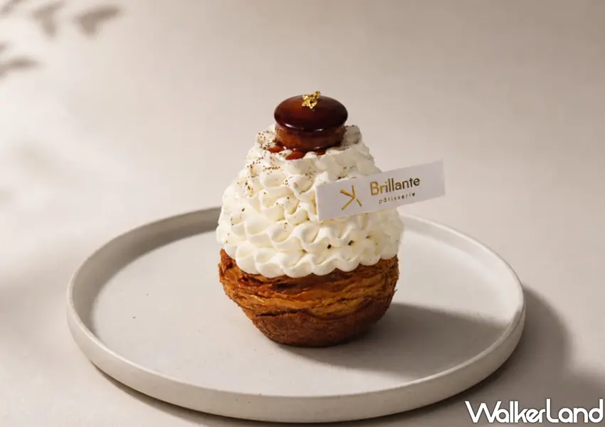 ▲「Brillante Pâtisserie星忱甜點」包種茶口味聖多諾黑，將在地茶香融入法式經典。