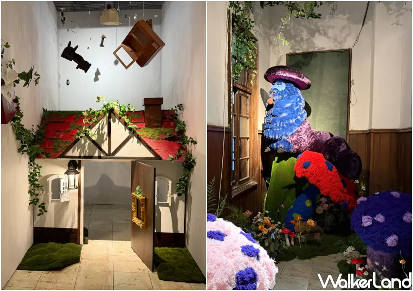 ▲松菸愛麗絲展覽打卡點!打造13大實景打卡點,超大桌椅、縮小房子、花園餐桌等全要拍。(攝影:鄭亦庭)