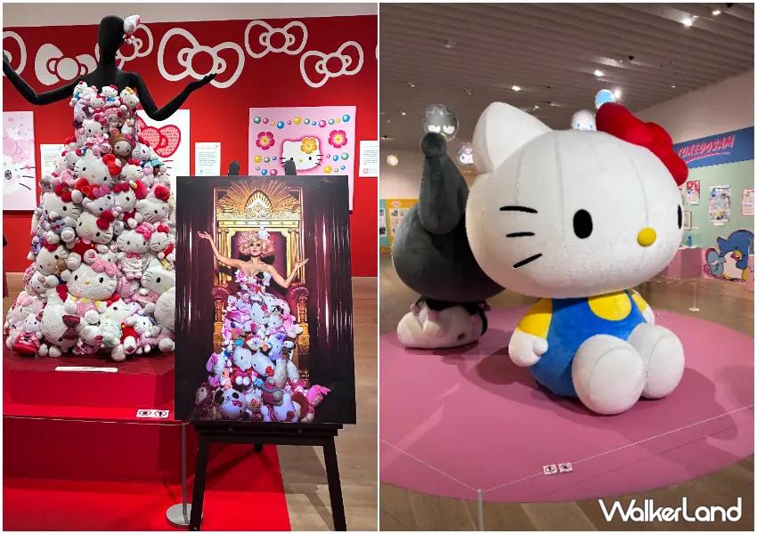 ▲巨大Hello Kitty、Lady Gaga曾穿過的Hello Kitty禮服複製品,都是三麗鷗60週年展中人氣極高的必拍亮點。
