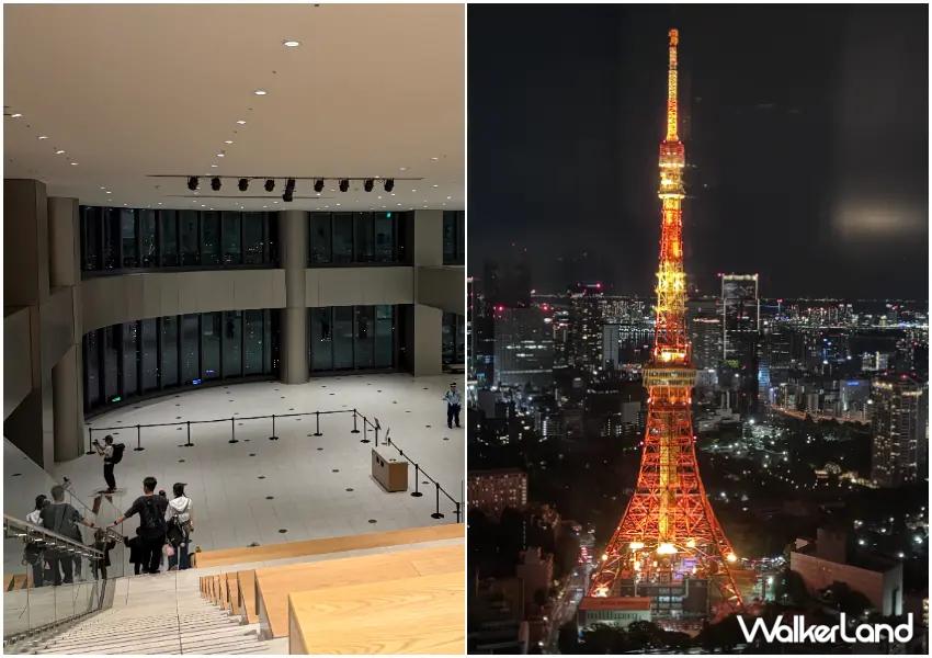 ▲麻布台之丘33樓展望台須購買飲品入場,但能近距離欣賞東京鐵塔夜景,依舊相當值得。(攝影:陳怡吟)