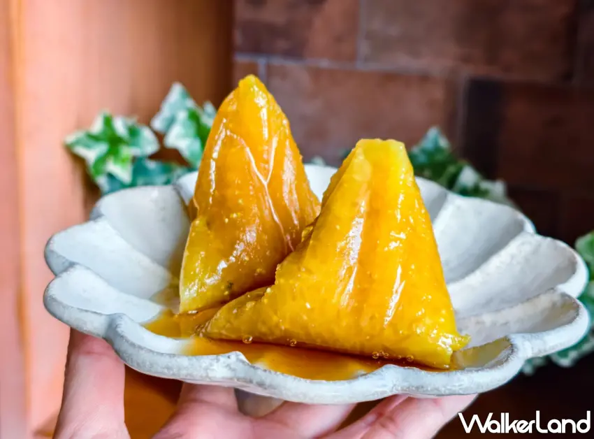▲「古早味謝家肉粽」的鹼粽也有不少支持者，只要一次購買兩顆以上還會附上糖水。（美食好芃友提供）