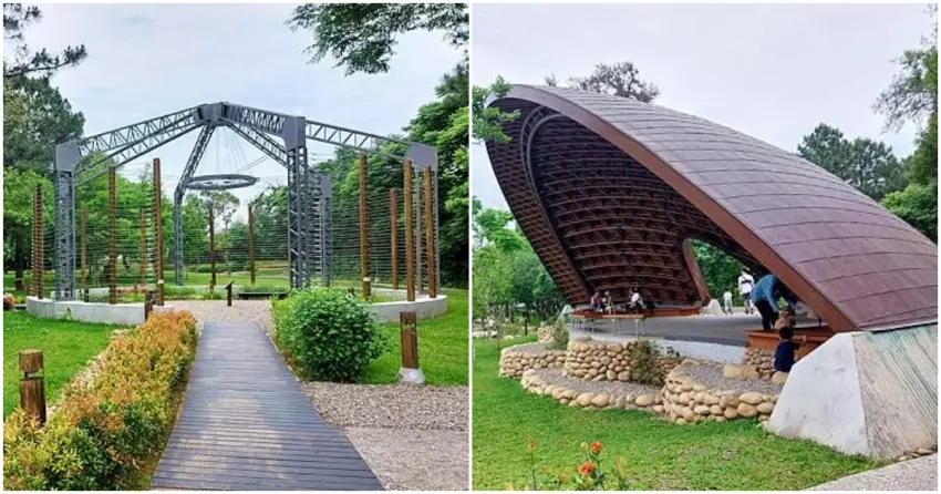 ▲「大湳森林公園」不只有綠意步道,園區內還藏著蝴蝶園、弦竹亭等特色造景,每個角落都藏有驚喜。