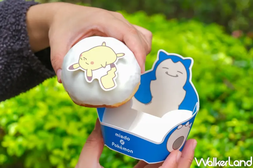 ▲Mister Donut推出卡比獸波波隆尼,以藍莓起司鮮奶油內餡搭配卡比獸造型,萌度滿分。(攝影:張人尹)