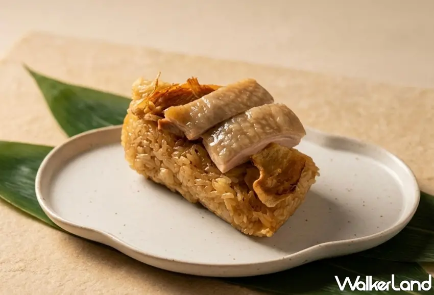 ▲台南遠東香格里拉飯店「御品麻油土雞飯粽」為去年熱賣款,以黑麻油與老薑提香,結合土雞肉入粽,風味溫潤醇厚。圖/台南遠東香格里拉提供;窩客島編輯李維唐整理