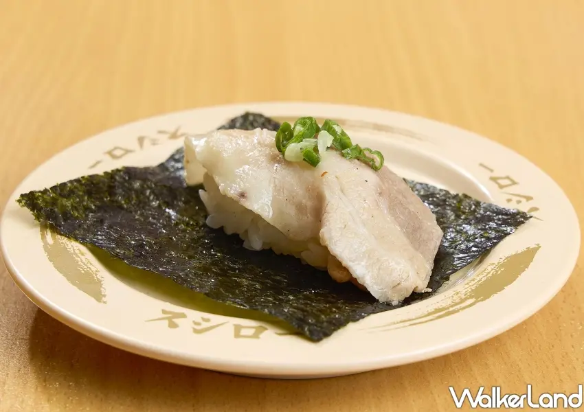 ▲壽司郎「檸檬鹽味豬五花韓式海苔包」脂香濃郁，搭配麻油海苔極具層次感。