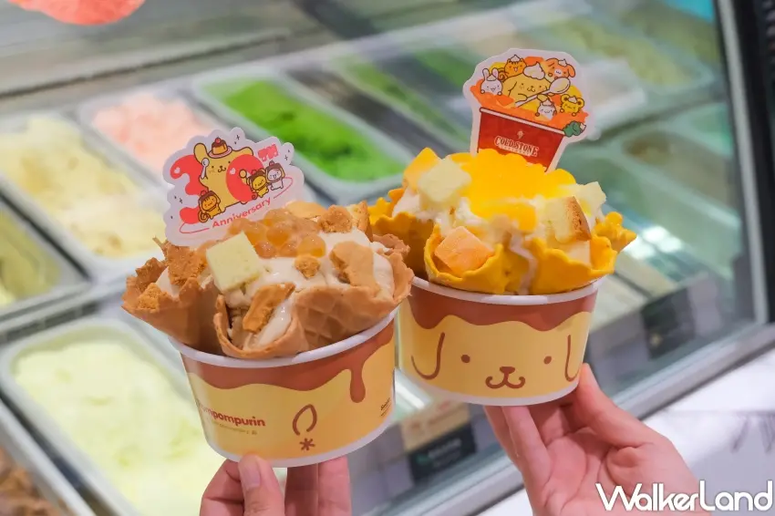 ▲COLD STONE推出「酷聖石好冰友」聯名活動，布丁狗經典大臉與屁屁細節同步現身，粉絲必拍。（攝影：張人尹）