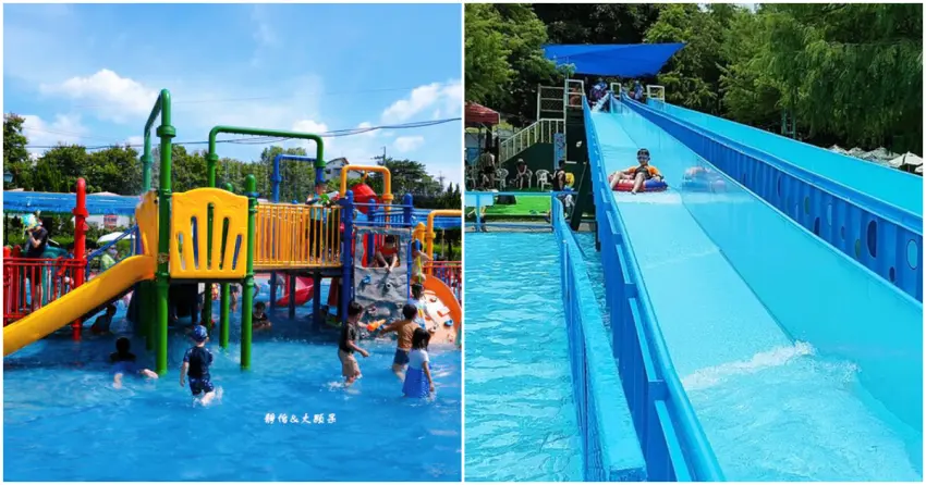 ▲竹崎親水公園、冬山親水公園都有豐富的玩水設施，從溜滑梯到水上遊具一應俱全，讓孩子夏天也能玩得超盡興。