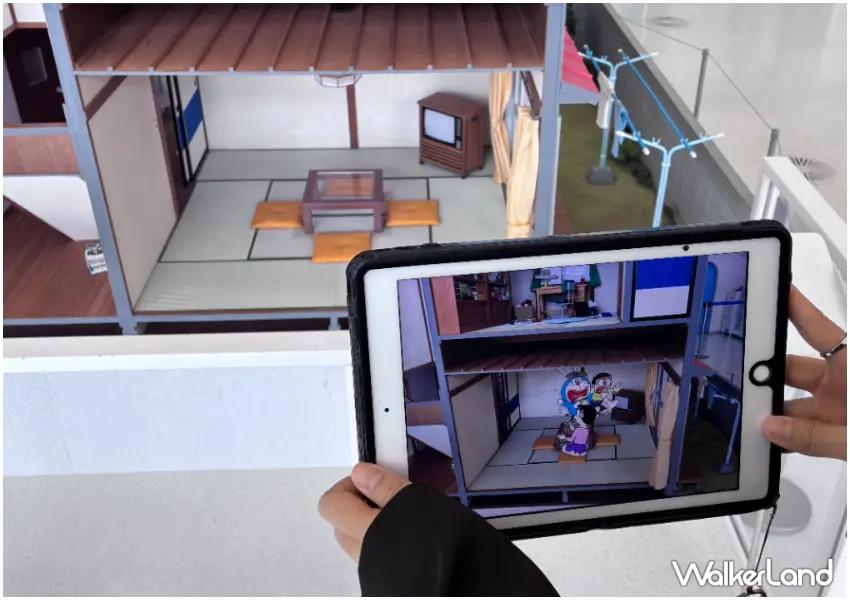 ▲博物館內以微型模型重現大雄的家,透過AR技術還能看見大雄一家的日常互動。