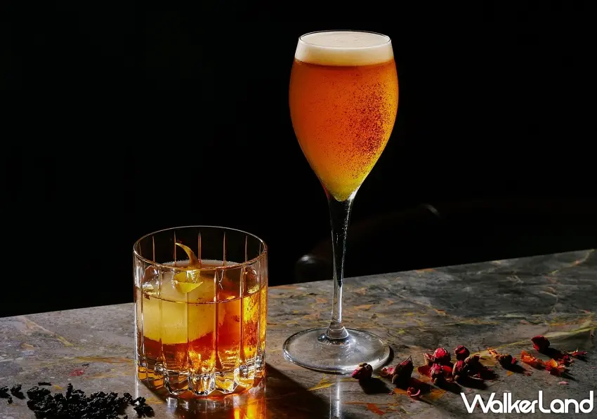 ▲大廳酒吧SociAbility逸廊以聲音頻率與情緒流動為靈感，推出兩款聯名限定調飲。圖／台北新板希爾頓酒店提供；窩客島編輯李維唐整理