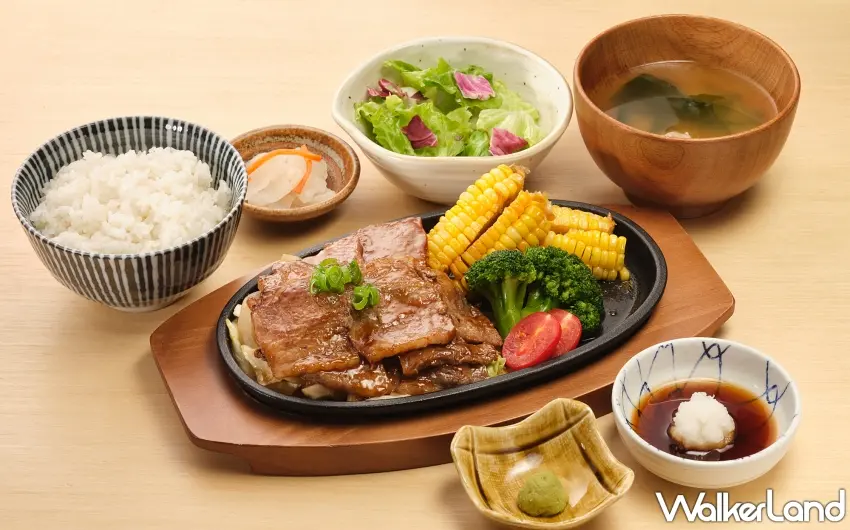 ▲本格派鐵板牛燒肉定食嚴選油脂分布均勻的雪花牛，日本直送祕製燒肉醬完美包裹肉片，香氣四溢極度下飯。圖／YAYOI彌生軒提供；窩客島編輯李維唐整理