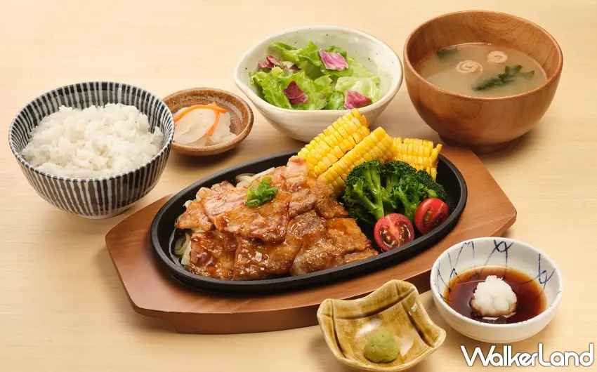 ▲肉食控必點的雙蝦鐵板豚燒肉定食，厚切豬肉扎實彈牙，搭配兩尾金黃炸蝦，打造最澎湃的夏日定食饗宴。圖／YAYOI彌生軒提供；窩客島編輯李維唐整理