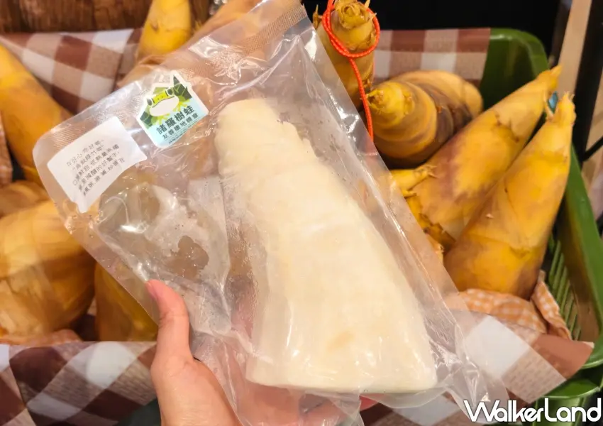 ▲農友謝汶勳種植的產銷履歷護蛙筍以保育樹蛙為特色,綠竹筍質地脆嫩清甜,真空包裝更方便煮婦烹調。(攝影:鄭雅之)