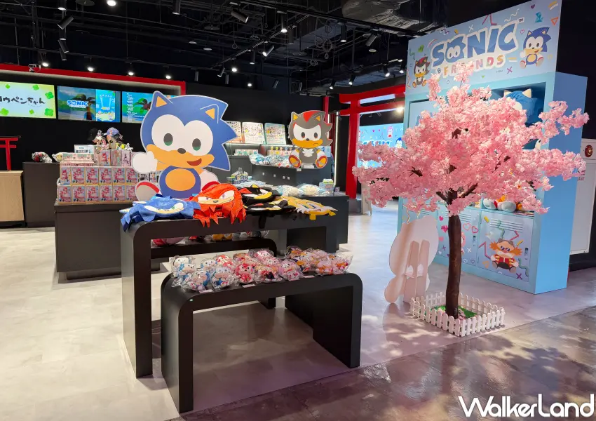 ▲索尼克Kitty娃娃要收!SEGA FAVE POP UP STORE即日起在信義區登場,鬼滅、我英、咒術角色公仔一次看。(攝影:鄭亦庭)