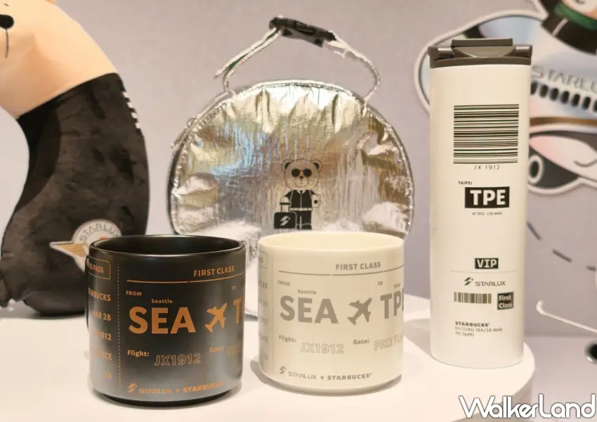 ▲滿出國儀式感的黑白登機證馬克杯質感滿分,搭配條碼設計的飛行探索不鏽鋼杯,展現精品航空的極致生活美學。(攝影:鄭雅之)