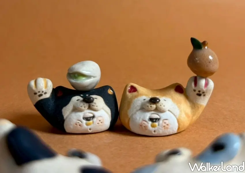 ▲台灣品牌Atw studio帶來充滿溫度的黑柴與赤柴陶瓷創作,超萌的招財貓風格擺飾成為華山文創園區市集的吸睛亮點。