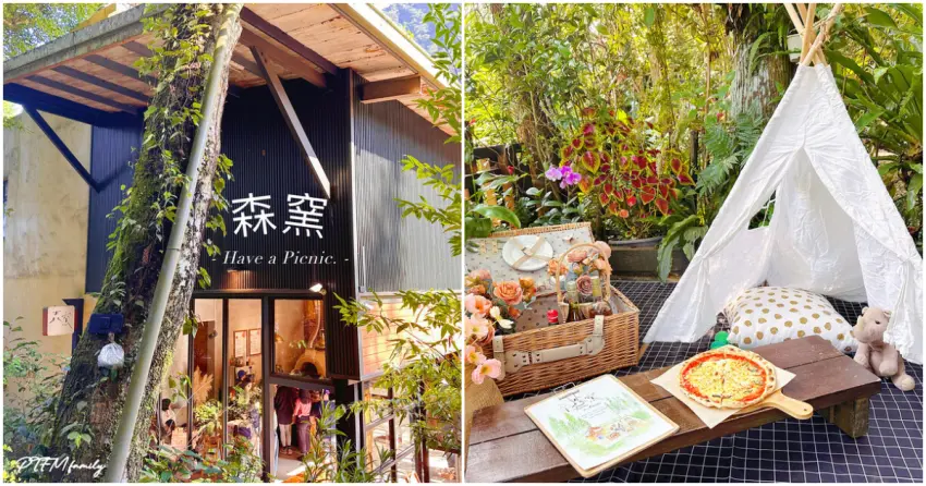 ▲森窯 have a Picnic 能在杉木林間席地野餐,現烤披薩搭配森林景色,氛圍相當療癒。