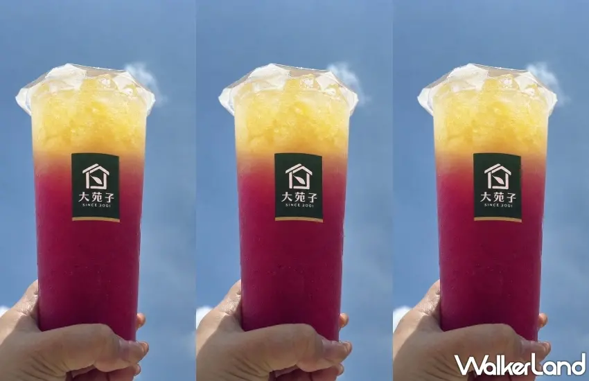 ▲具有強烈視覺漸層的甜橙火龍果,將火龍果濃郁果香與柳丁清新酸甜完美交織出每日元氣首選。圖/大苑子提供;窩客島編輯李維唐整理