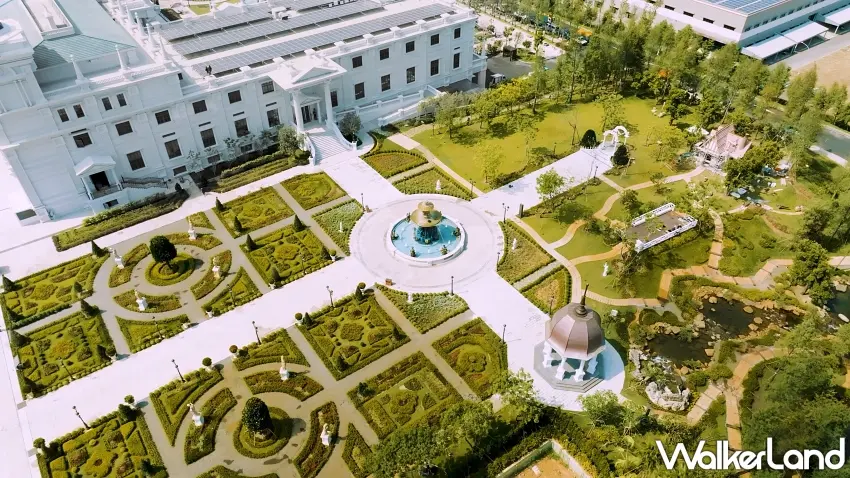 ▲鳥瞰佐登妮絲城堡廣闊的法式幾何莊園與唯美歐式庭園景觀。圖/佐登妮絲提供;窩客島編輯李維唐整理