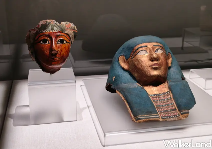 ▲歷史博物館埃及木乃伊特展五大主題必拍!彩繪棺木面具、荷魯斯之眼等。(攝影:鄭亦庭)