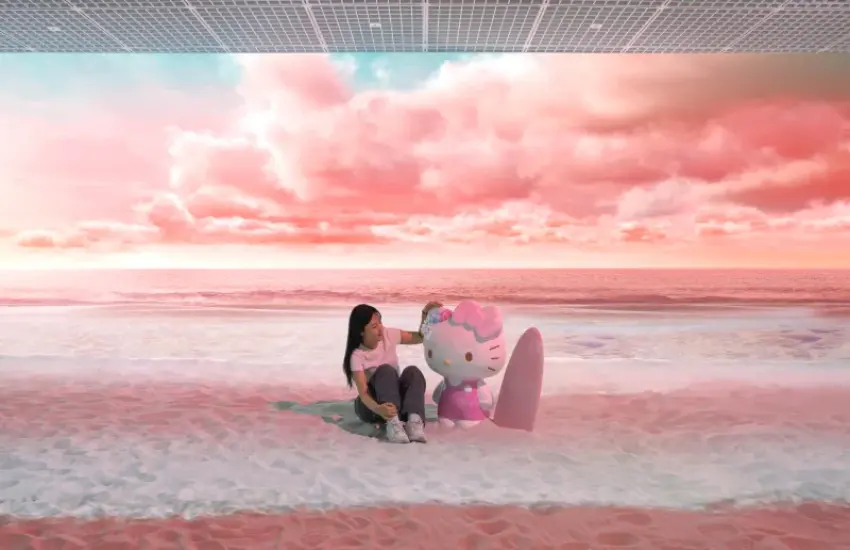 ▲使用真實沙子打造的粉紅沙灘在韓國大受歡迎，也是這次很讓人期待的拍照點。