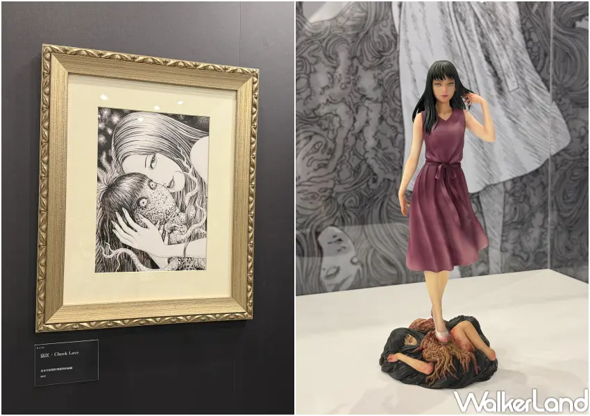 ▲台北松菸伊藤潤二展必拍!展出伊藤潤二複製原畫、富江經典場面都能近距離欣賞。(攝影:鄭亦庭)