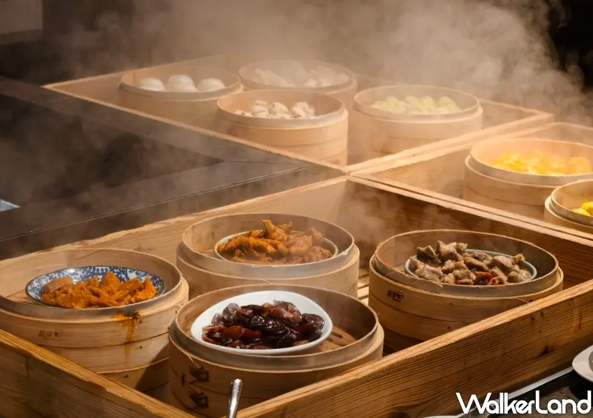 ▲豐FOOD館內蒸籠區匯集各式港點粵菜,廚師專業技法呈現現蒸異國風味。(攝影:鄭雅之)