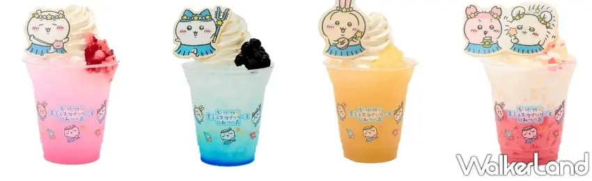 ▲四款精緻角色主題甜點飲料融入星降海島風情。圖/東京晴空塔提供;窩客島編輯李維唐整理