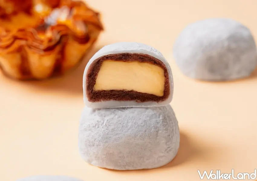 ▲COMEME將經典蛋塔內餡包進金桃家招牌大福中,打造前所未有的甜點組合與多層次口感。