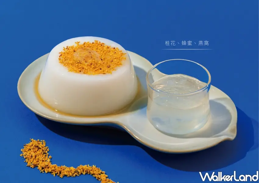 ▲大稻埕限定甜點,滋粒冰菓室攜手滋立燕窩推出金桂燕窩杏仁豆腐,將清香金桂與燕窩細膩結合,享受宮廷滋補的日常小奢華。