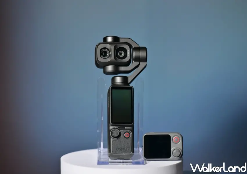 ▲全新口袋相機DJIOsmoPocket4P的雙鏡頭最高支援12倍數位變焦,一機就能輕鬆搞定所有日常拍攝與全場景拍攝。