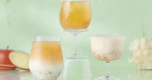 苦瓜手搖杯要挑戰！得正新品蜜蘋苦瓜系列 蜜蘋苦瓜奶綠，飲料控不挑食開喝。