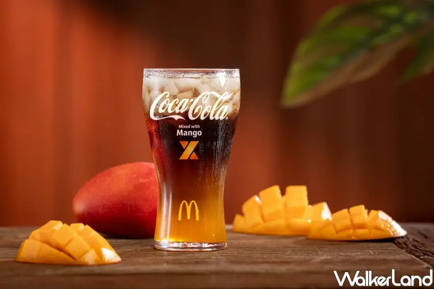▲麥當勞同步販售芒果可口可樂氣泡飲與金黃地瓜條，結合雙品種芒果與台農57號地瓜的夏季限定組合。