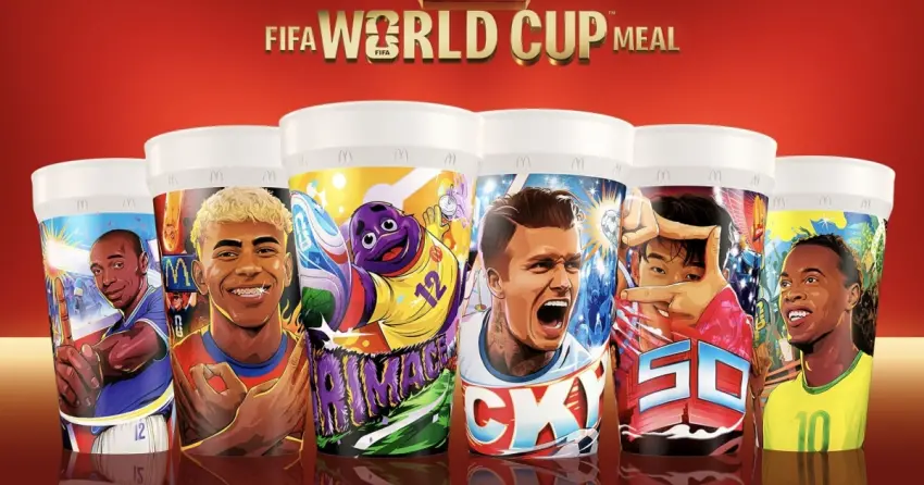 麥當勞世足賽限定！麥當勞FIFA世界盃餐 大麥克沾醬 球星杯一次看，粉絲必衝刮刮樂買一送一。