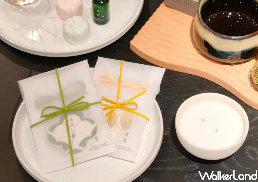 ▲以日式和菓子與茶花绽放為靈感打造的未茗幽香香氛片，搭配復古茶杯造型的精緻幽香蠟燭。(攝影：鄭雅之)