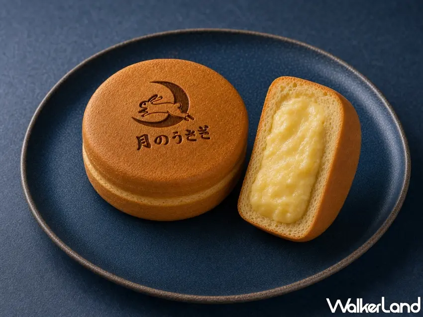 ▲除了經典紅豆口味，香甜濃郁的金黃奶油內餡同樣飽滿，搭配月兔烙印外觀十分討喜。圖／月のうさぎ提供；窩客島整理