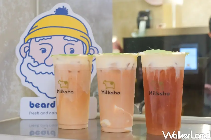 ▲迷客夏以beard papa's經典香草卡士達為靈感，推出「夏日卡士達紅茶」與「香草雲朵拿鐵」，打造茶香與奶香兼具的聯名新品。（攝影：張人尹）