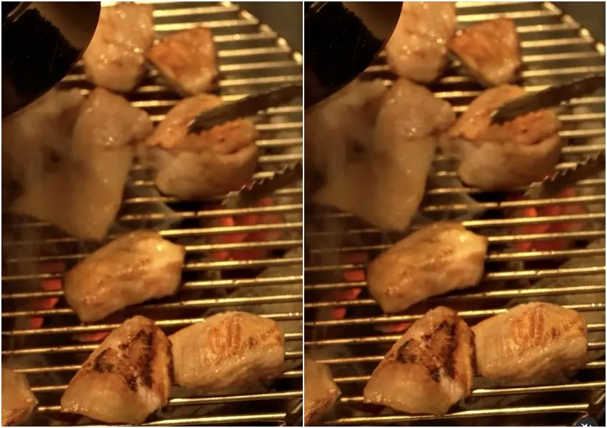 ▲將在8月登場的大巨蛋新店「囕盈豚」以獨特工法炭烤脆口豬頸肉,完美的燒烤色澤是無數饕客在首爾朝聖的美味關鍵。(圖片來源:囕盈豚 IG)