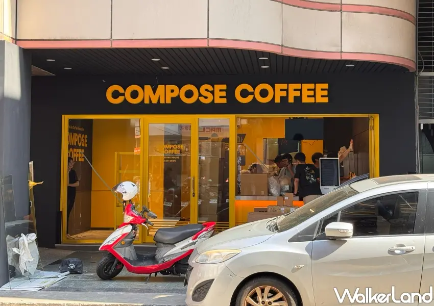 ▲COMPOSE COFFEE北車門市進駐台北車站信陽街,鄰近南陽街補習街商圈,近期裝潢畫面曝光後,在社群掀起不少粉絲討論。(攝影:張人尹)