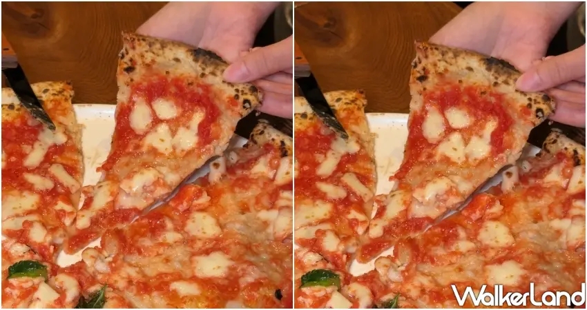 ▲職人手工現揉長達24小時麵糰發酵，L'Antica Pizzeria da Michele完美呈現拿坡里傳統工藝的濕潤多汁口感。(攝影：鄭雅之)