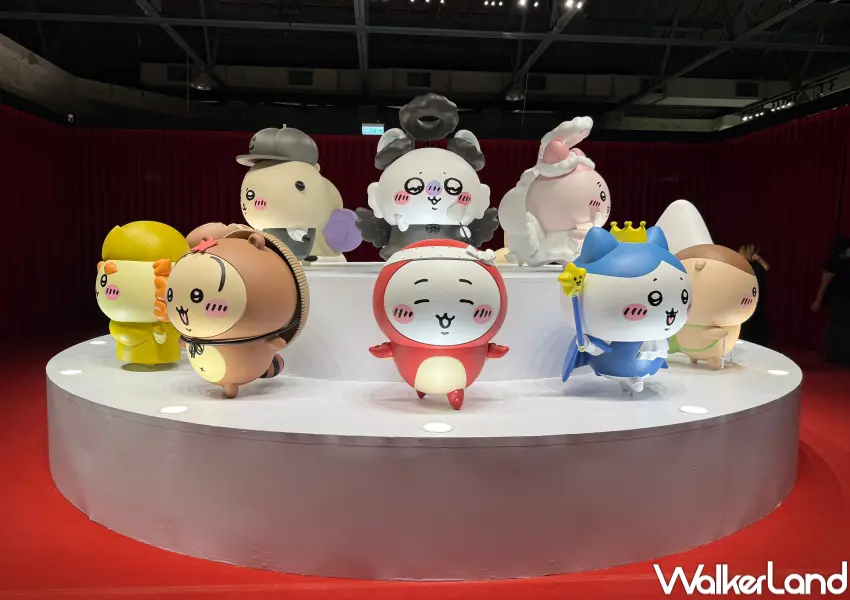 ▲華山吉伊卡哇特展展出吉伊卡哇、小八貓、兔兔等角色裝扮成各種造型的立體公仔。(攝影:鄭亦庭)